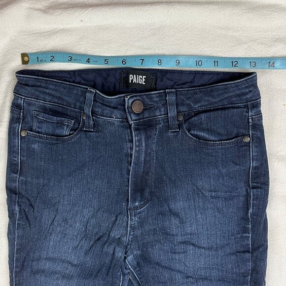 Paige Hoxton Ultra Skinny Dark Wash Blue Jeans Size 27 Straight Leg Slim Stretch - Picture 13 of 15